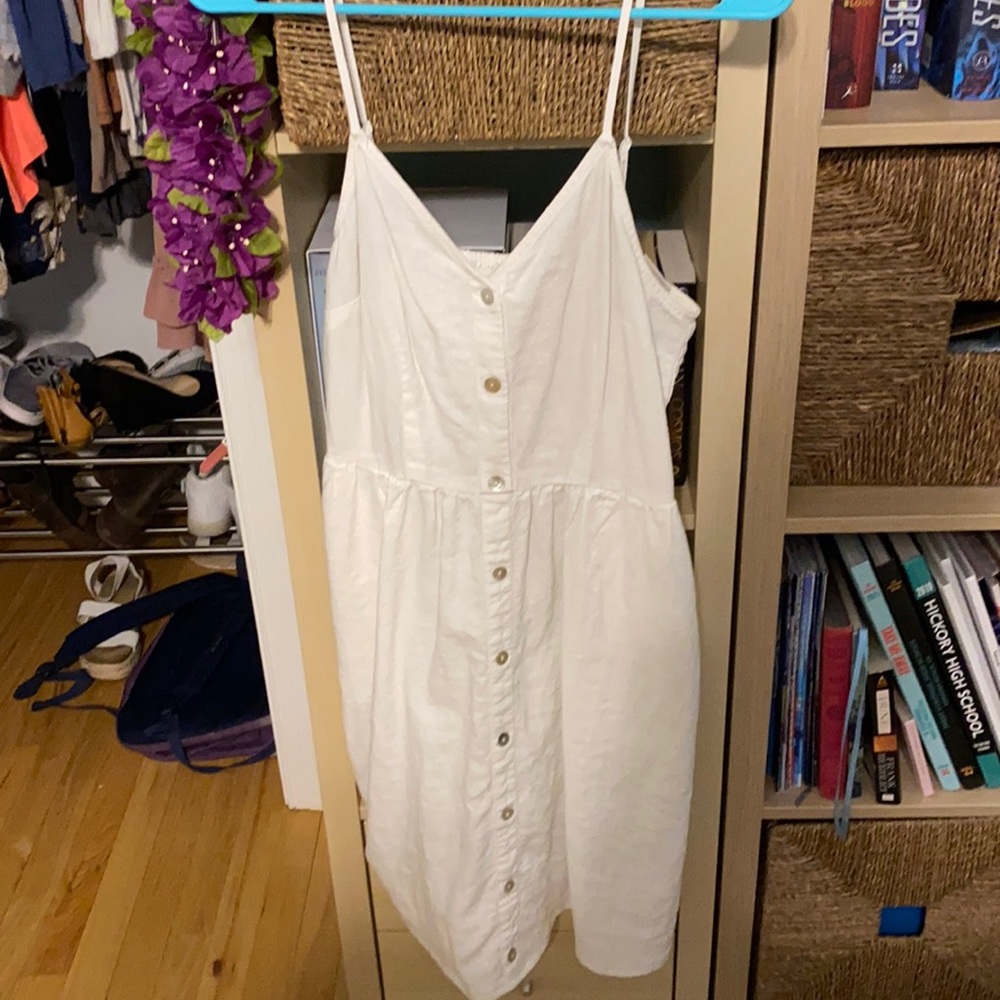 White button up dress